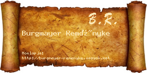 Burgmayer Reményke névjegykártya